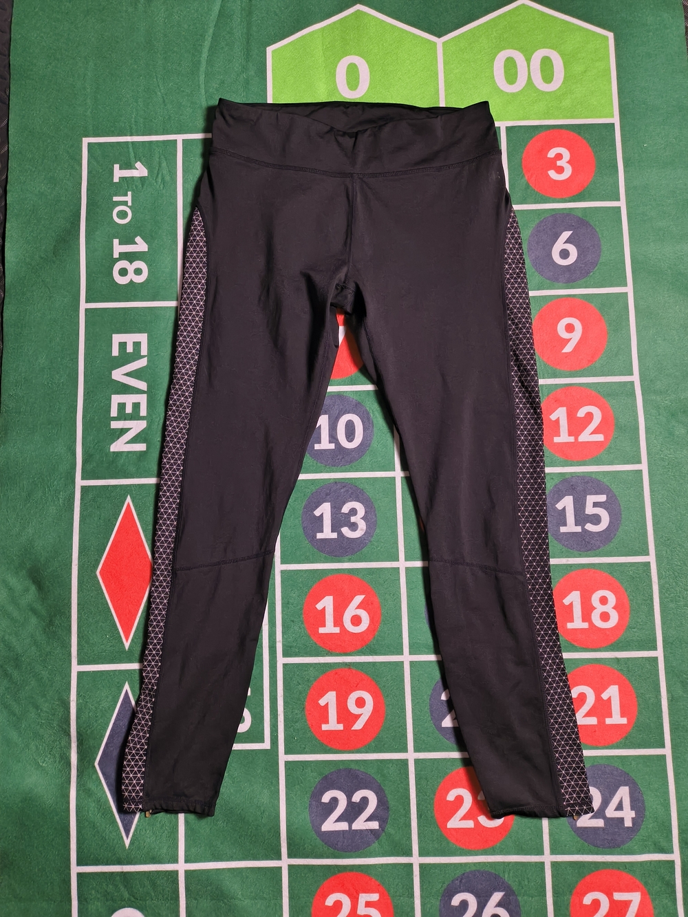 Kyodan Leggings Women's Large Black Athletic Pants Side Stripe Ankle Zip